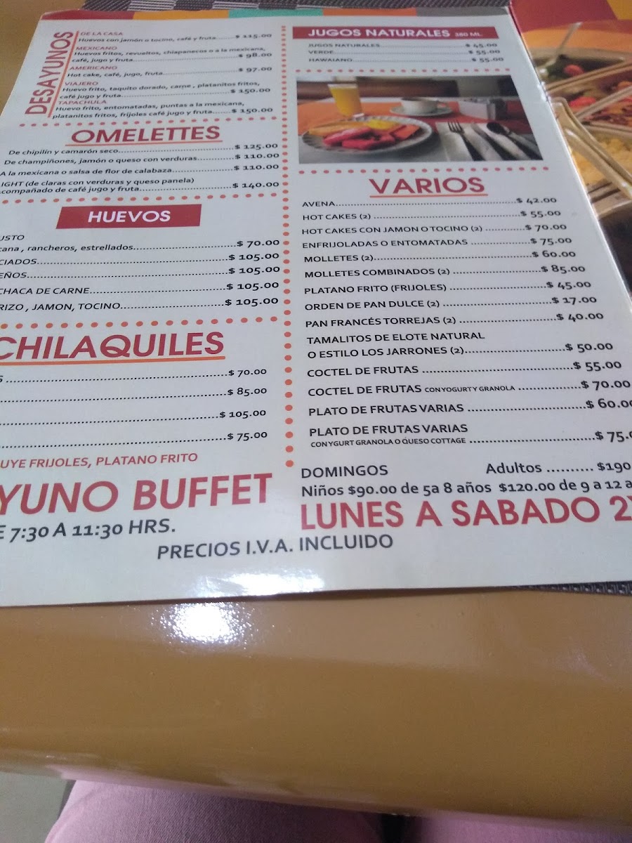 Restaurante Los Jarrones Menu - Image 1